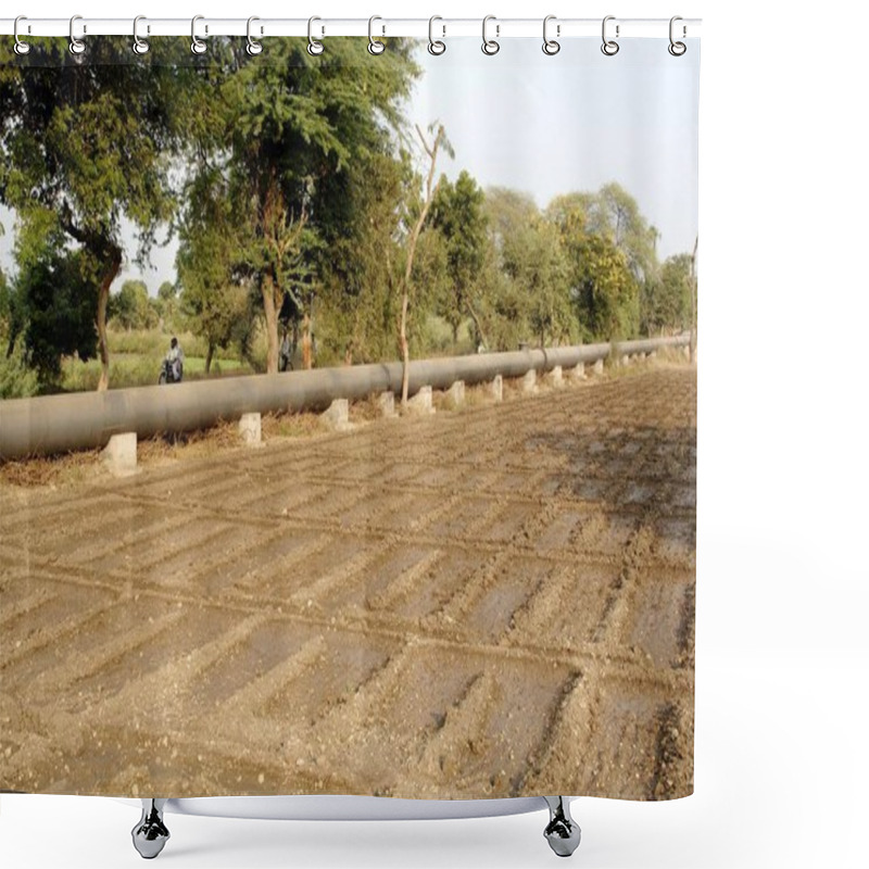 Personality  Water Pipeline Through Village , Akola , Akot , Maharashtra , India Shower Curtains