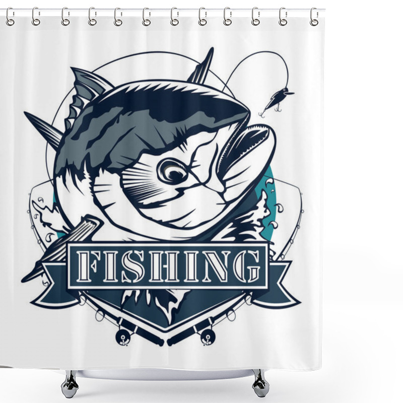 Personality  Tuna Logo Detailed Shower Curtains