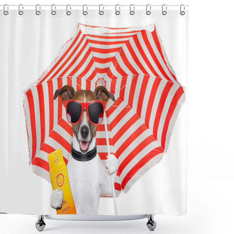 Personality  Dog Summer Sunscreen Shower Curtains