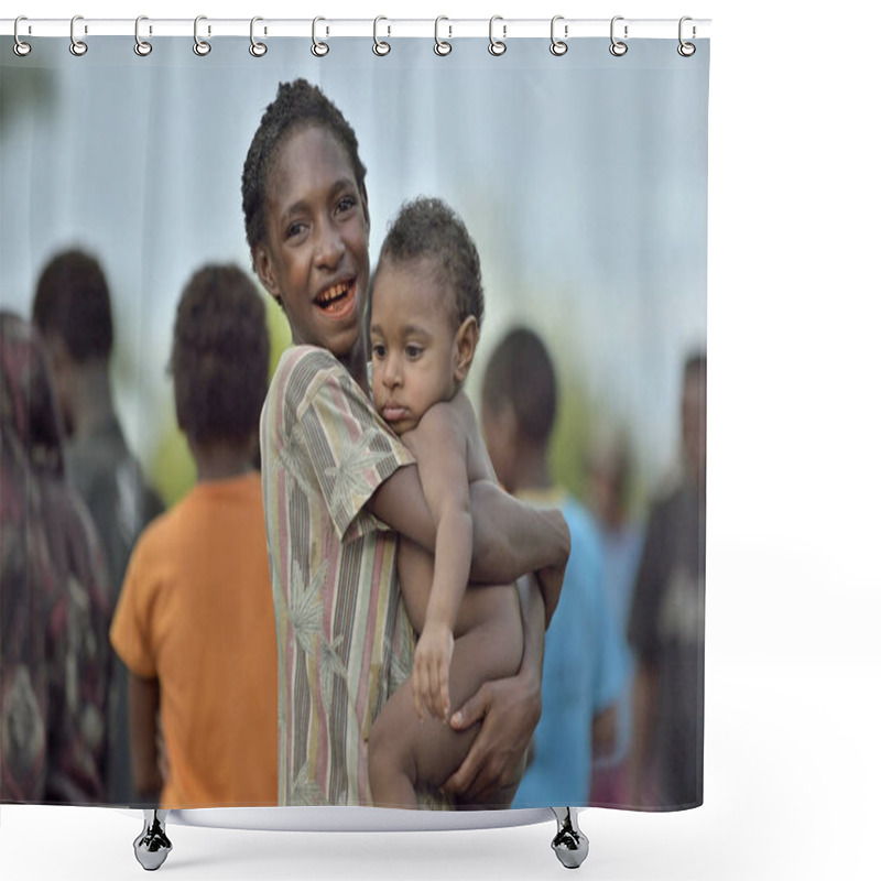 Personality  Group Of People Of Asmat In Village  Shower Curtains