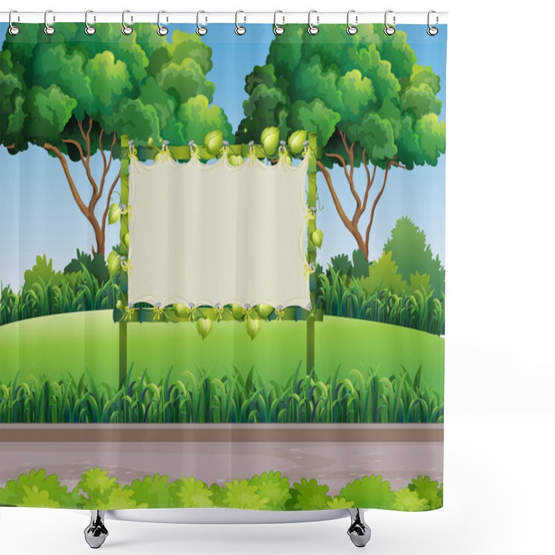 Personality  Bamboo Frame In The Park Shower Curtains