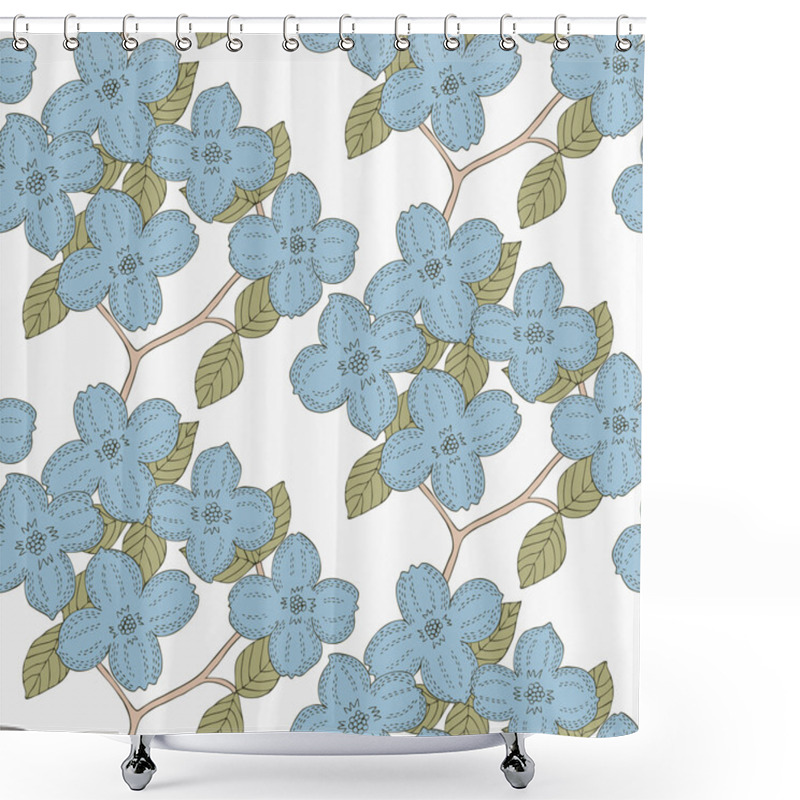 Personality  Hand Drawn Flower Pattern Shower Curtains