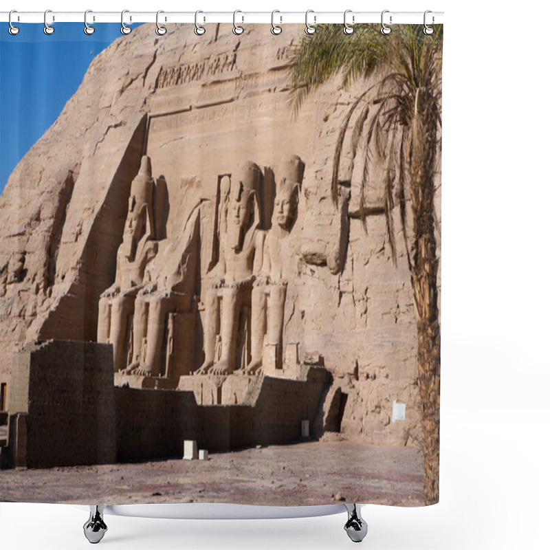 Personality  Abu Simbel Temple In Egypt. Colossus Of The Great Temple Of Ramesses II. Africa. Shower Curtains