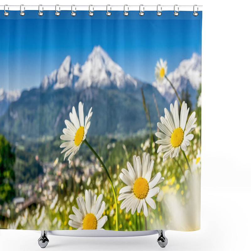 Personality  Bavarian Alps With Beautiful Flowers And Watzmann In Spring, Germany Shower Curtains