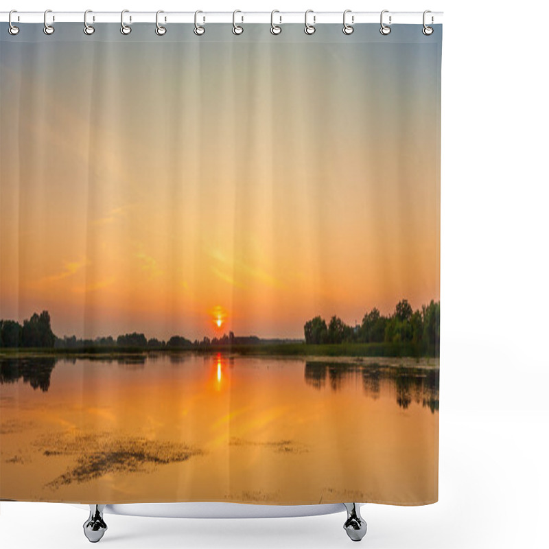 Personality  Lake Sunset Shower Curtains