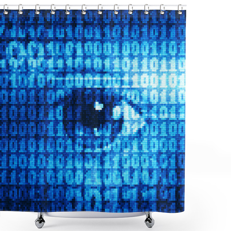 Personality  Binary Eye Shower Curtains