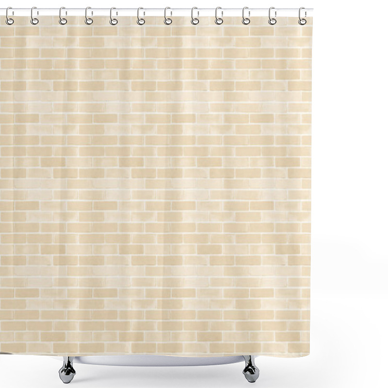 Personality  Brick Wall Texture Pattern Background In Natural Light Ancient Cream Beige Yellow Brown Color Shower Curtains