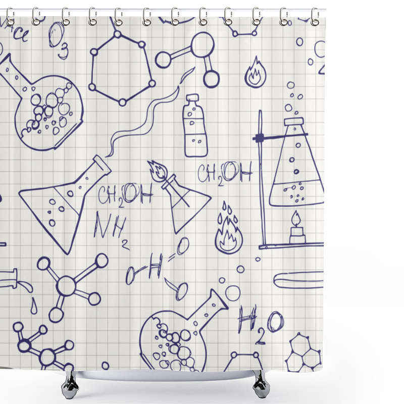 Personality  Seamless Science Background Shower Curtains