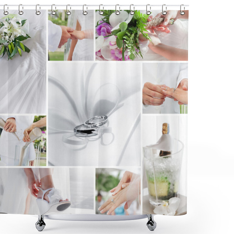 Personality  Wedding Collage Shower Curtains