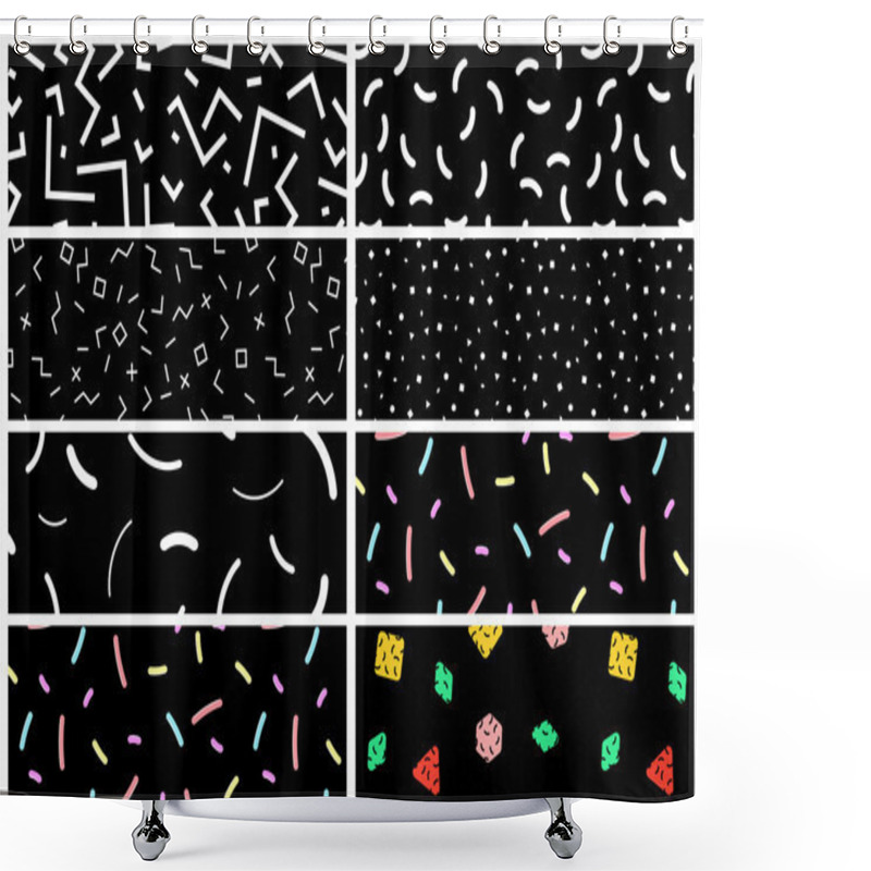 Personality  Collection Of Swatches Memphis Patterns Shower Curtains