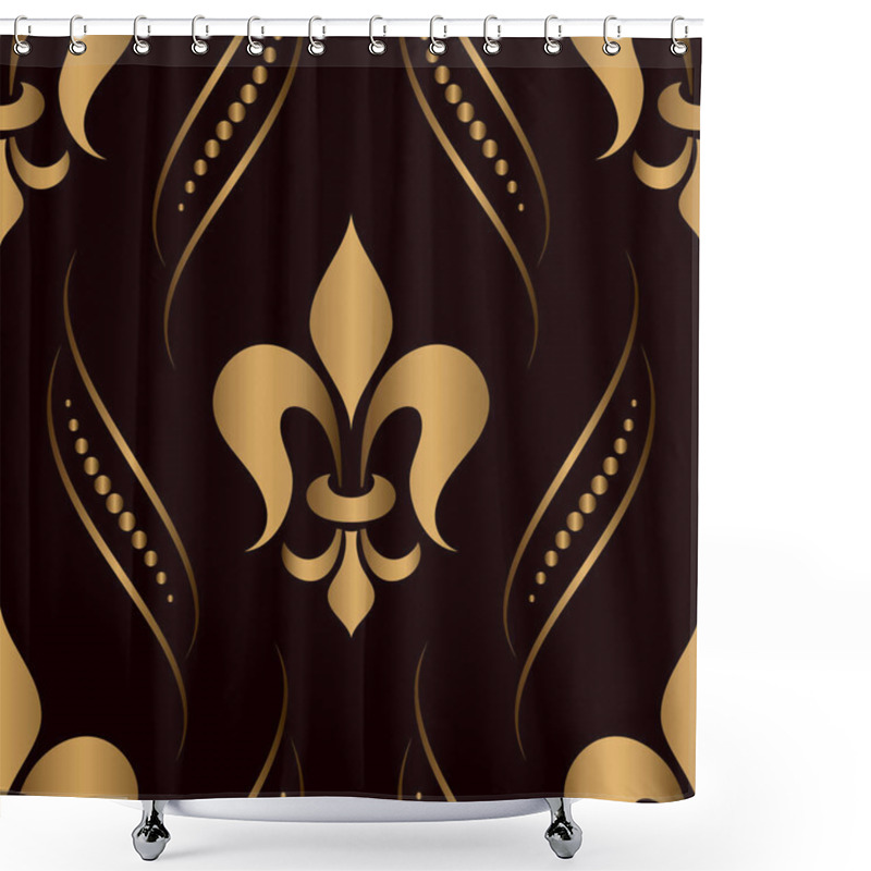 Personality  Vector Damask Seamless Pattern Golden Element. Elegant Luxury Texture For Wallpapers, Backgrounds And Page Fill. 3D Elements With Shadows And Highlights. Paper Cut. Shower Curtains