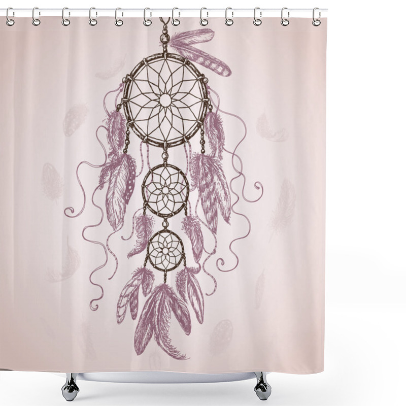 Personality  Hand Drawn Dream Catcher. Shower Curtains