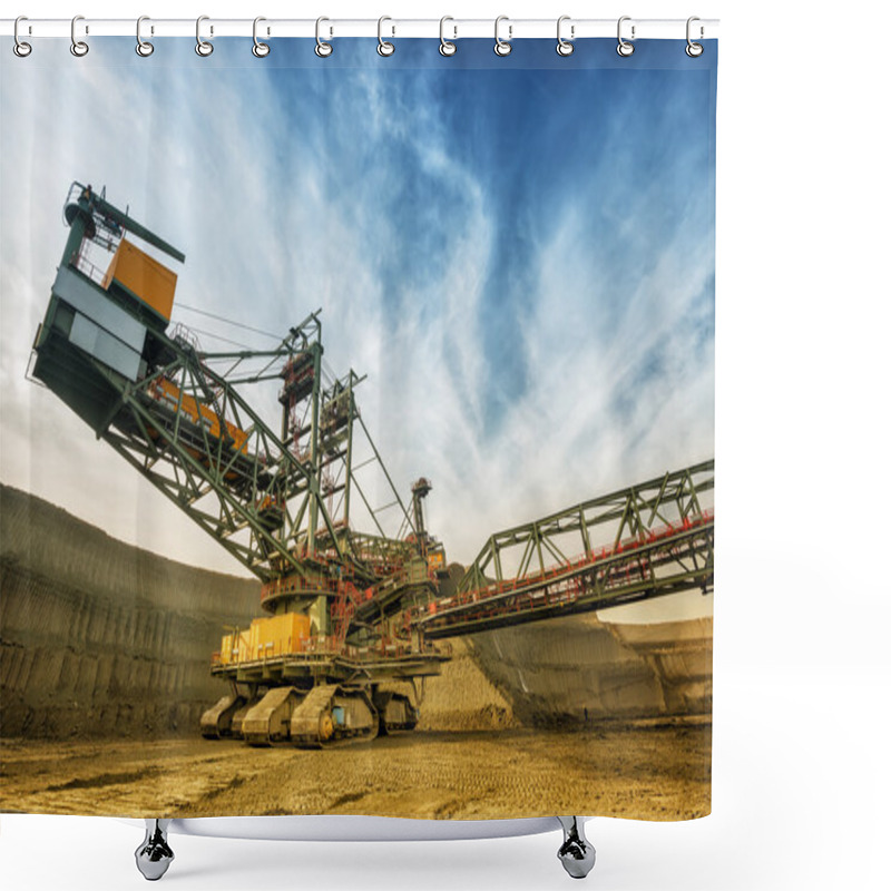 Personality  Bucket Wheel Excavator Shower Curtains