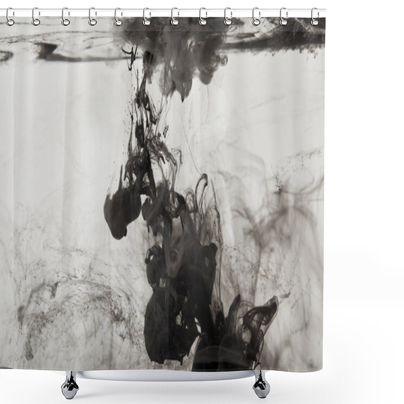 Personality  Abstract Smoky Background With Black Paint Splash Shower Curtains