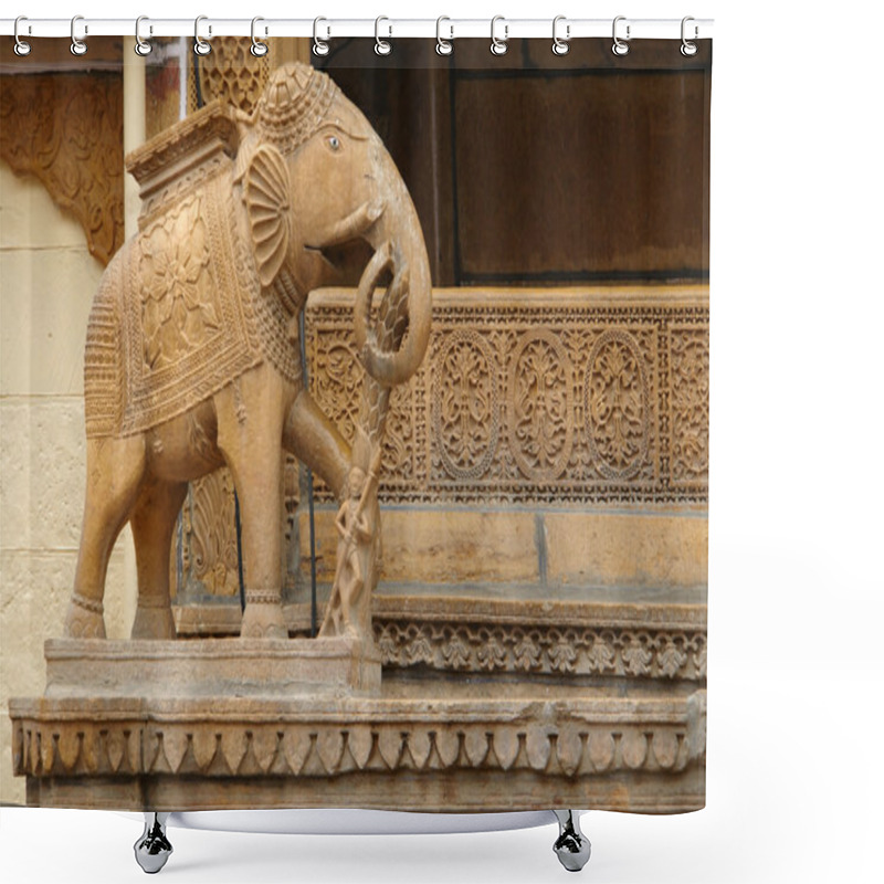 Personality  Elephant Sculpture Shower Curtains