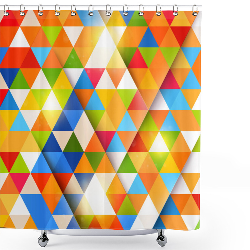 Personality  Abstract Background Made Of Triangles. Shower Curtains