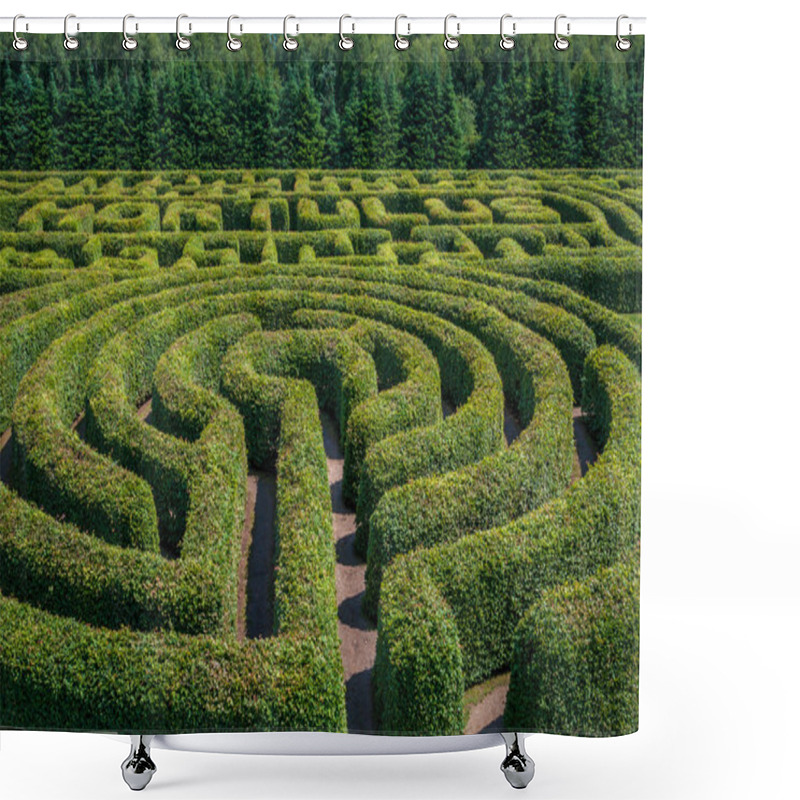 Personality  Green Bushes Labyrinth. Shower Curtains