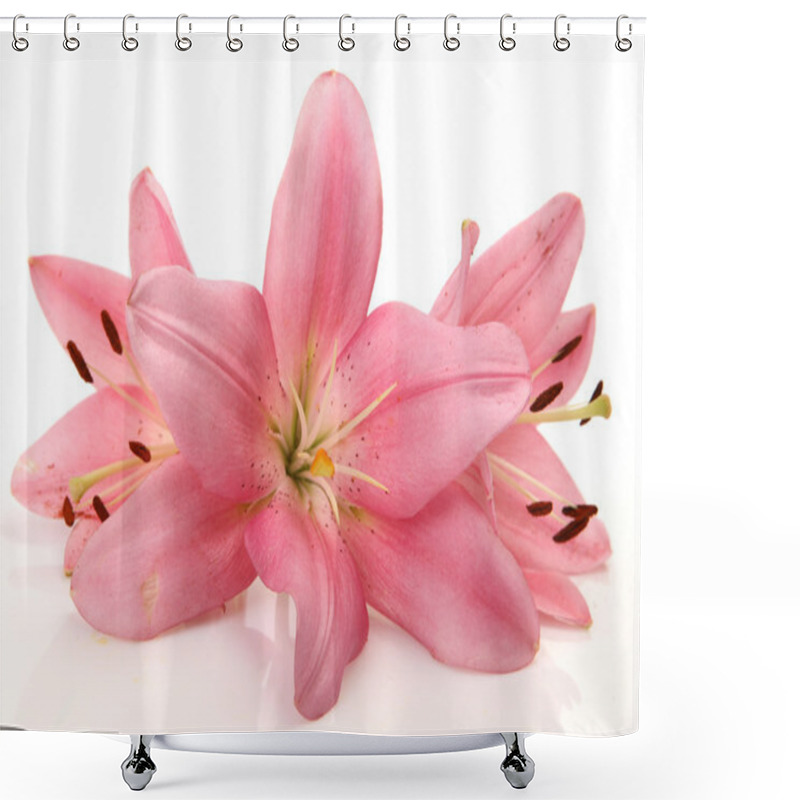 Personality  Pink Lilies Shower Curtains