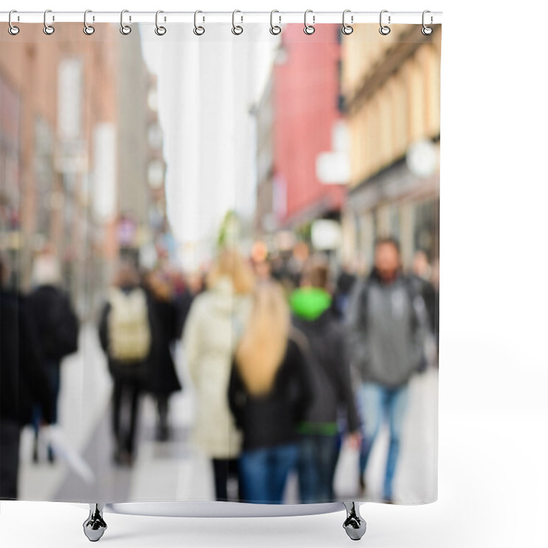 Personality  Crowd Of Shopping People In The City Shower Curtains