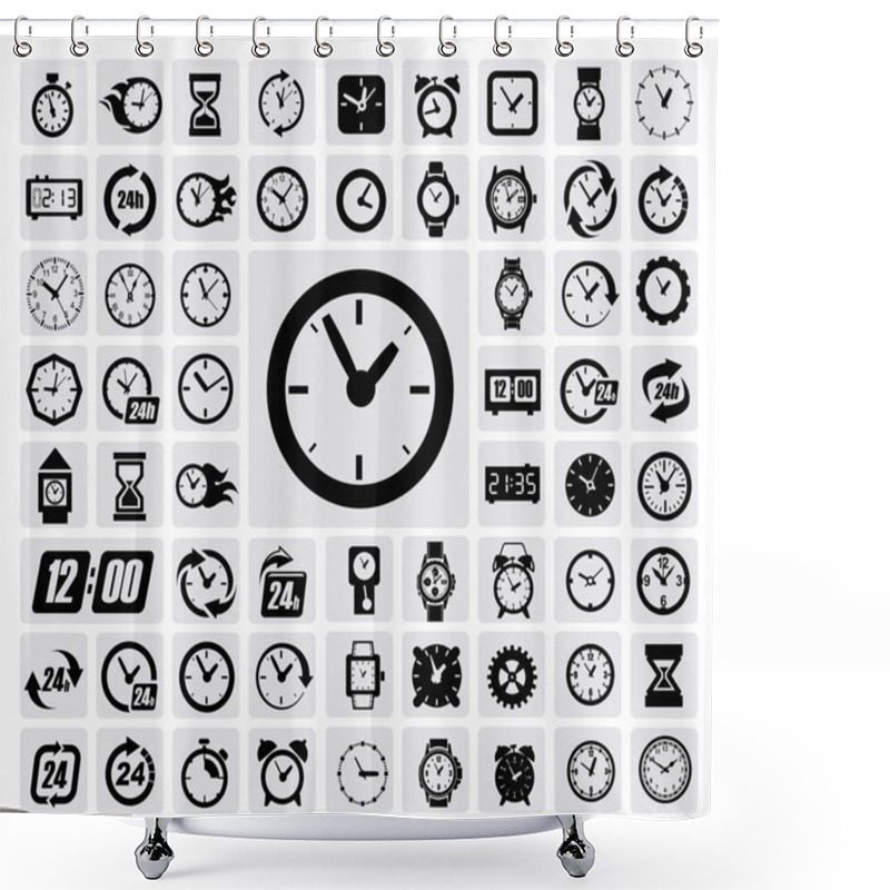 Personality  Clocks Icon Shower Curtains