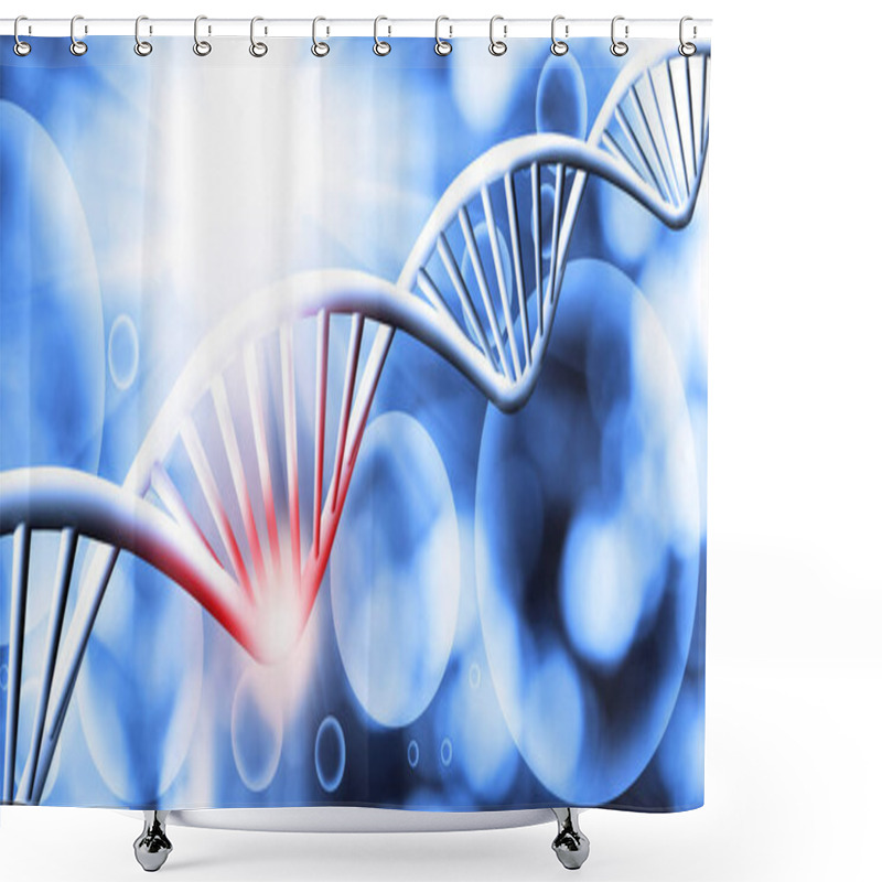 Personality  Abstract 3d Image Of Dna Chain On Blurred Background Shower Curtains