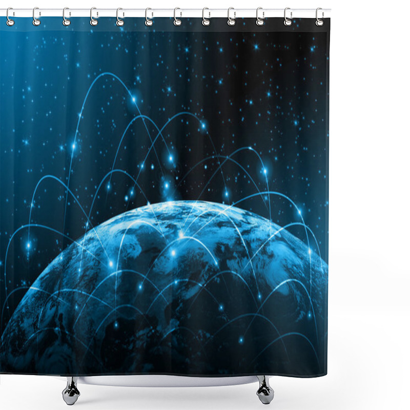 Personality  Best Internet Concept Of Global Business. Globe, Glowing Lines On Technological Background. Elements Of This Image Furnished By NASA Shower Curtains