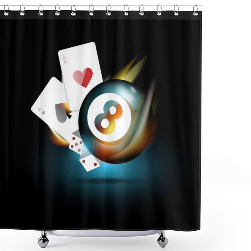 Personality  Vector Casino Icon, Vector Illustration  Shower Curtains