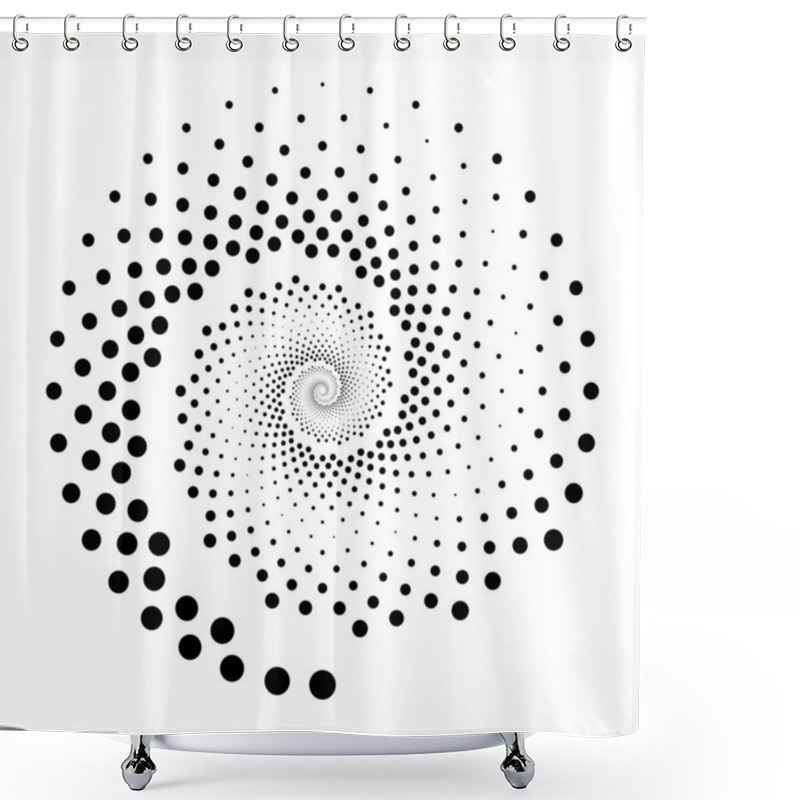 Personality  Design Spiral Dots Backdrop Shower Curtains