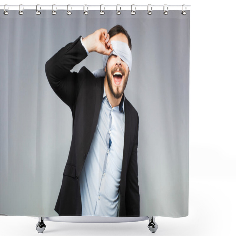 Personality  Blindfolded Elegant Man Shower Curtains