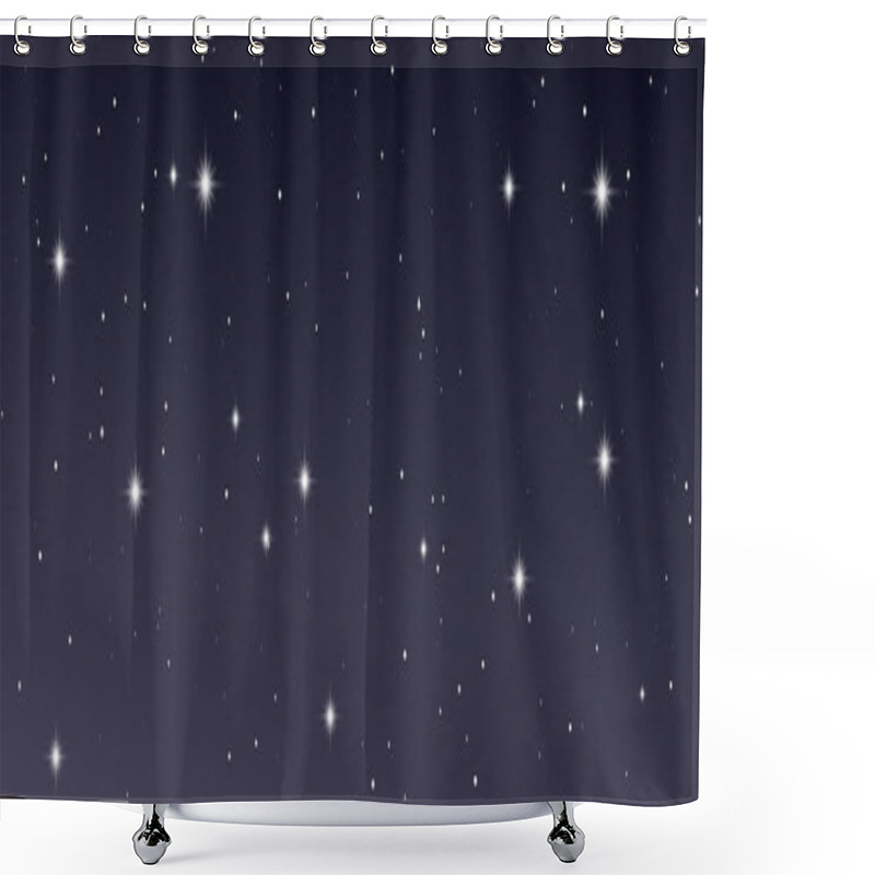 Personality  Night Sky With Many Stars. Abstract Nature Background With Stardust In Deep Universe. Vector Illustration Shower Curtains