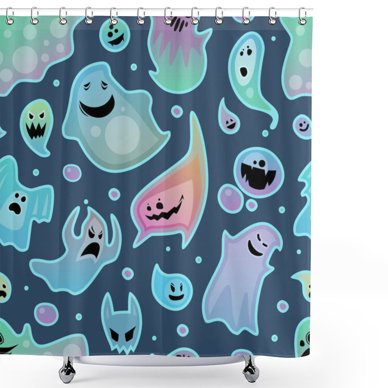 Personality  Ghost Vector Characters Pattern Shower Curtains