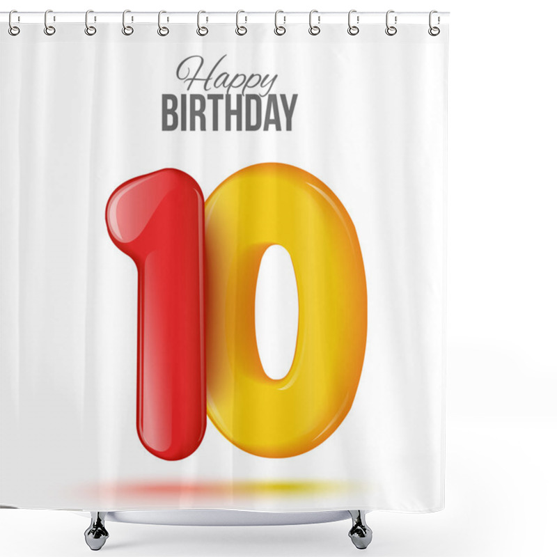 Personality  Birthday. Greeting Card With Numbers. Shower Curtains