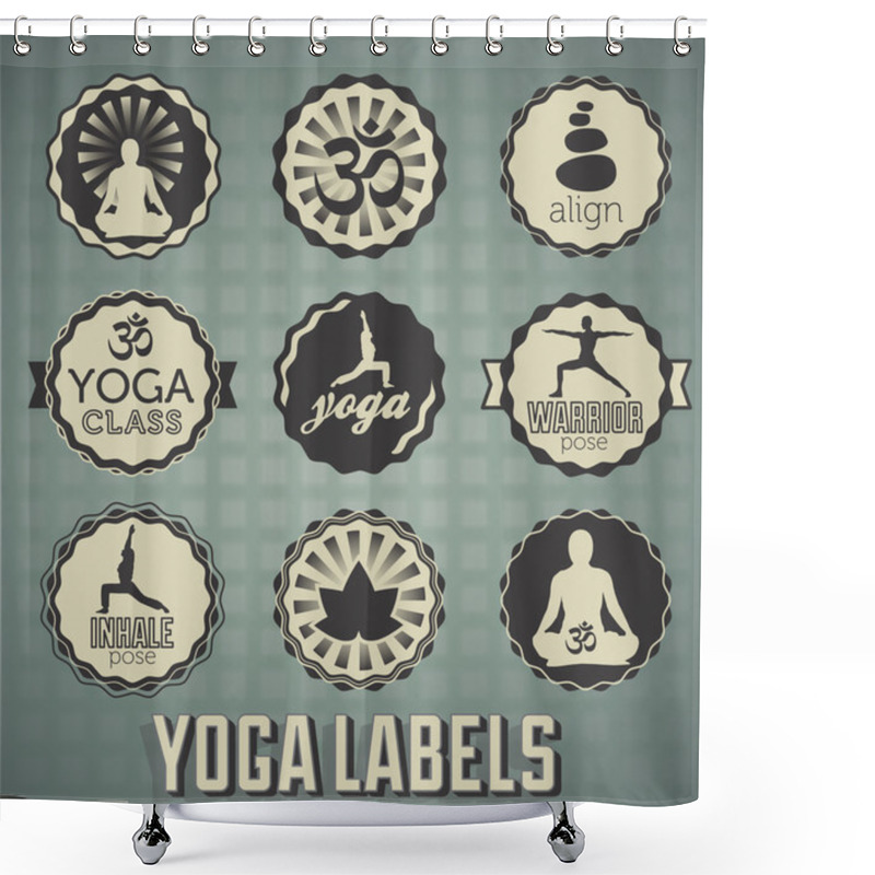 Personality  Vector Set: Yoga Labels And Icons Shower Curtains