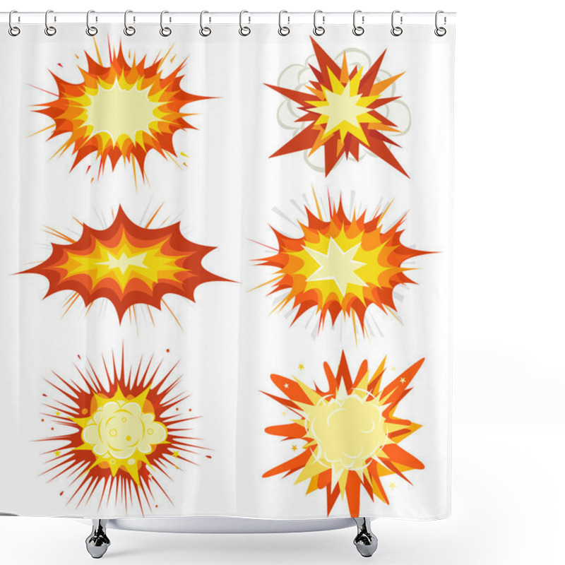 Personality  Comic Book Explosion, Bombs And Blast Set Shower Curtains