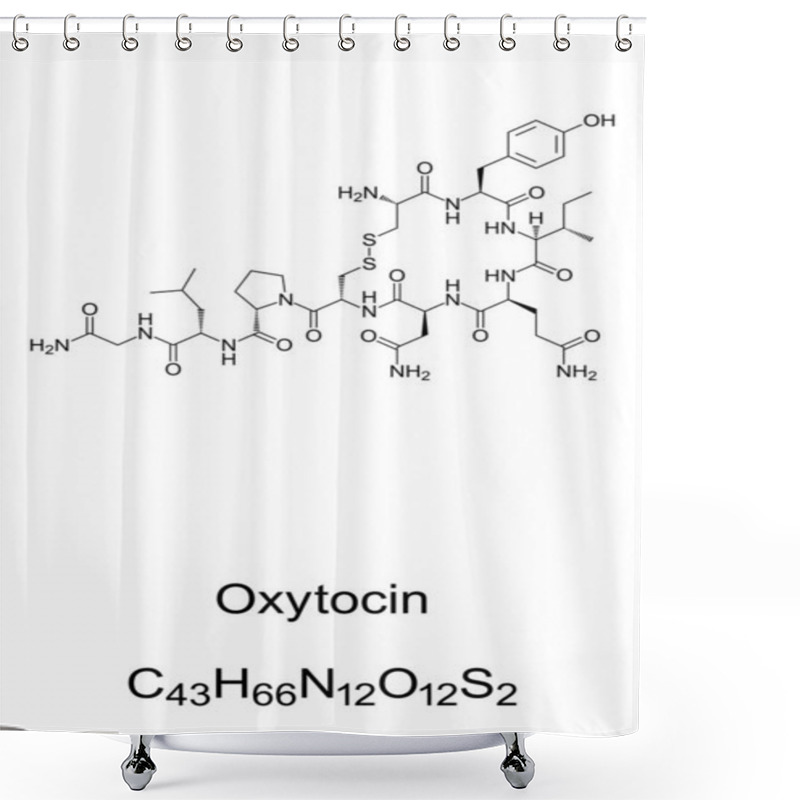 Personality  Oxytocin Molecule, Skeletal Formula Shower Curtains