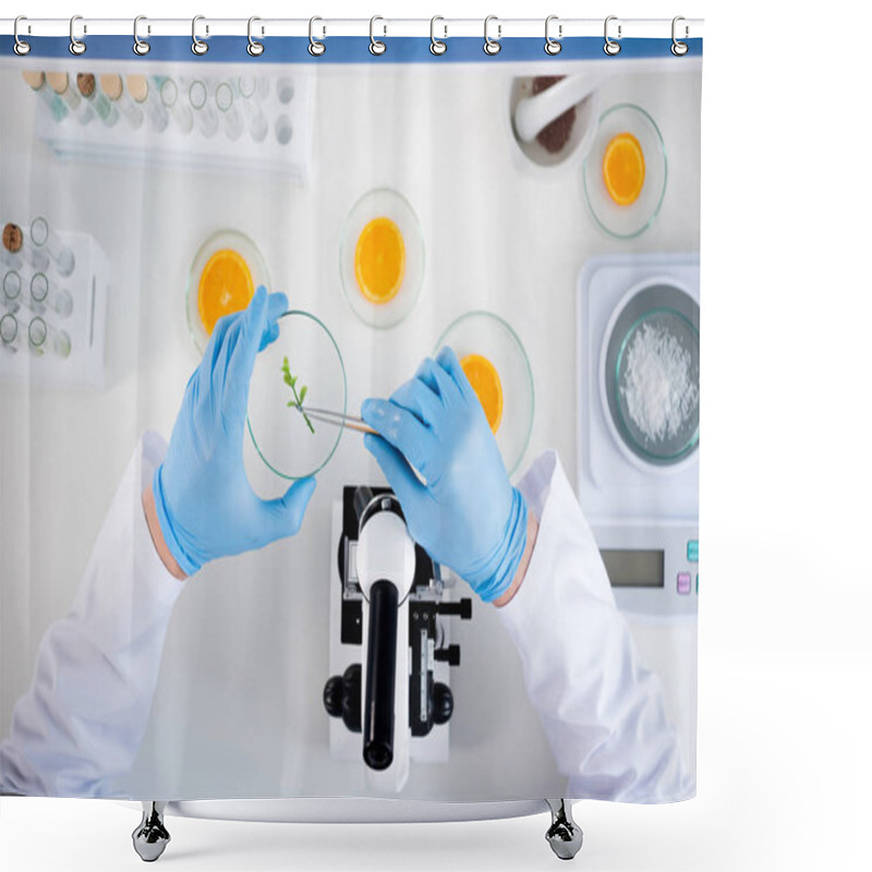 Personality  Male Scientist At Laboratory Shower Curtains