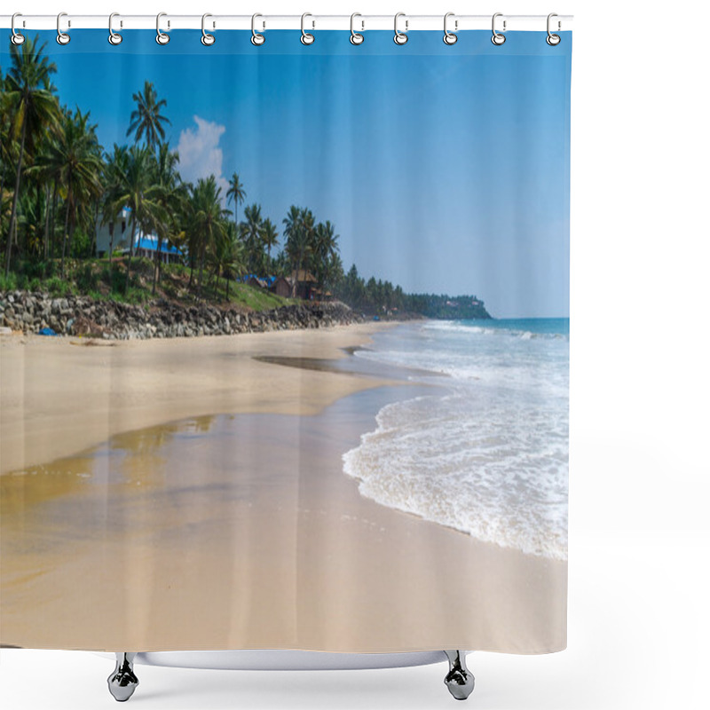 Personality  Incredible Indian Beaches, Black Beach, Varkala. Kerala, India. Shower Curtains