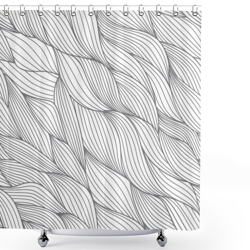 Personality  Vector Seamless Abstract Hand-drawn Striped Pattern Shower Curtains