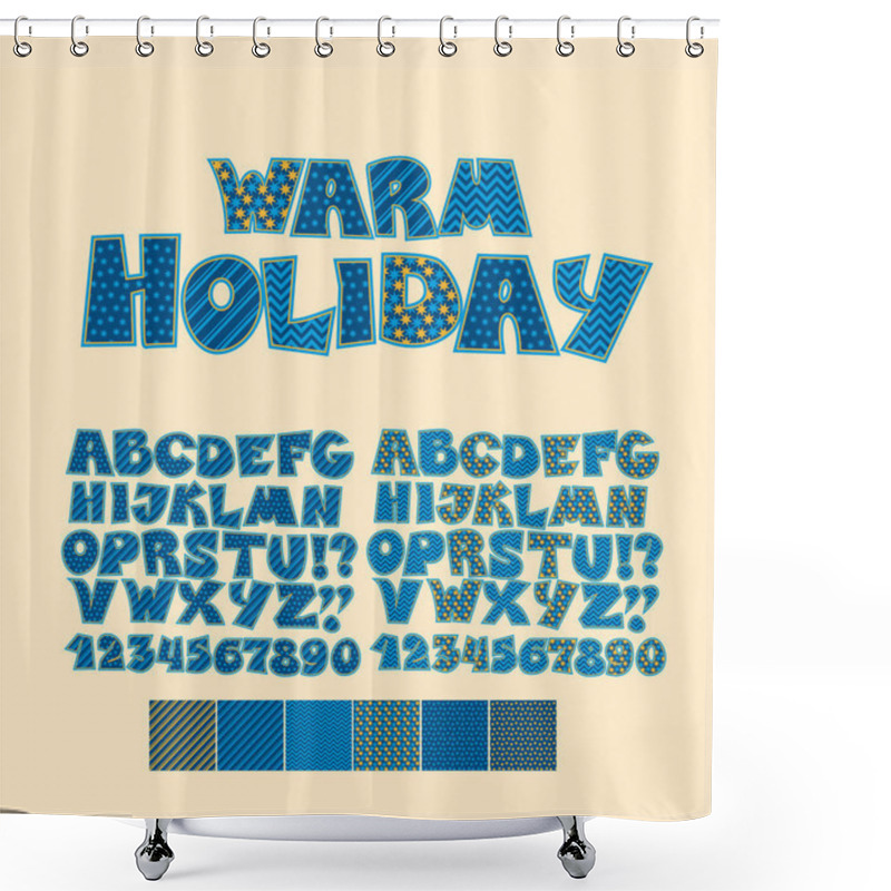 Personality  Christmas Patchwork Style Abc Font. Alphabet Symbol Set For Xmas Shower Curtains