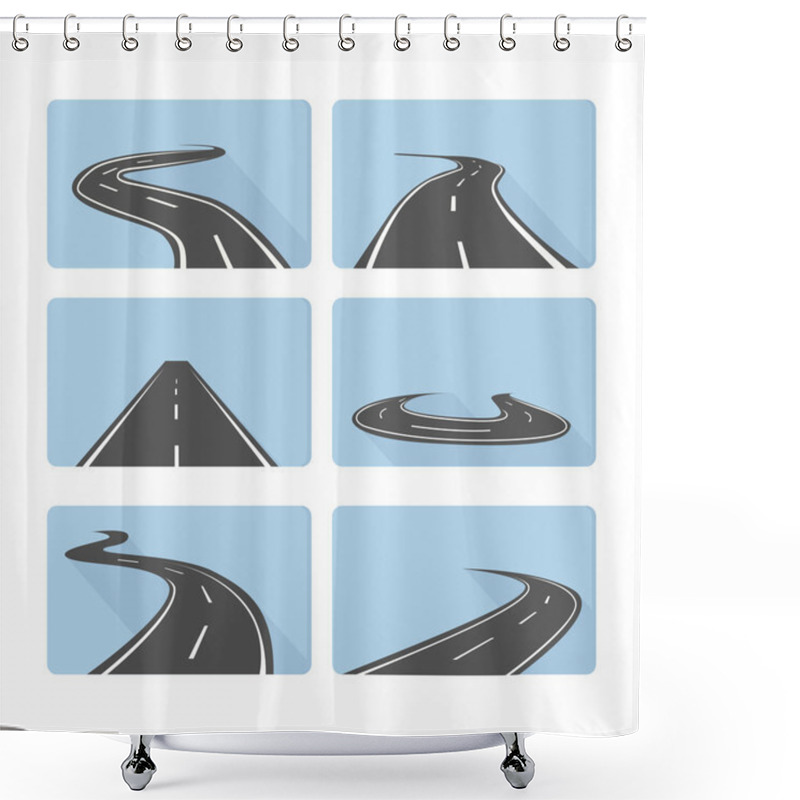 Personality  Different Perspective Roads Set Shower Curtains