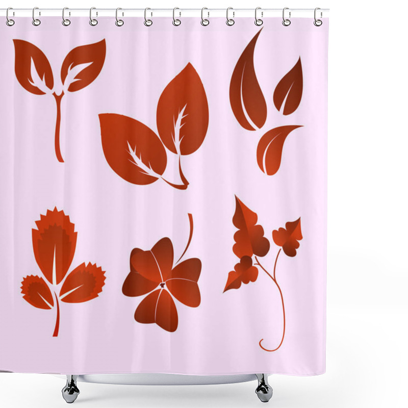 Personality  Leaves Silhouettes Shower Curtains