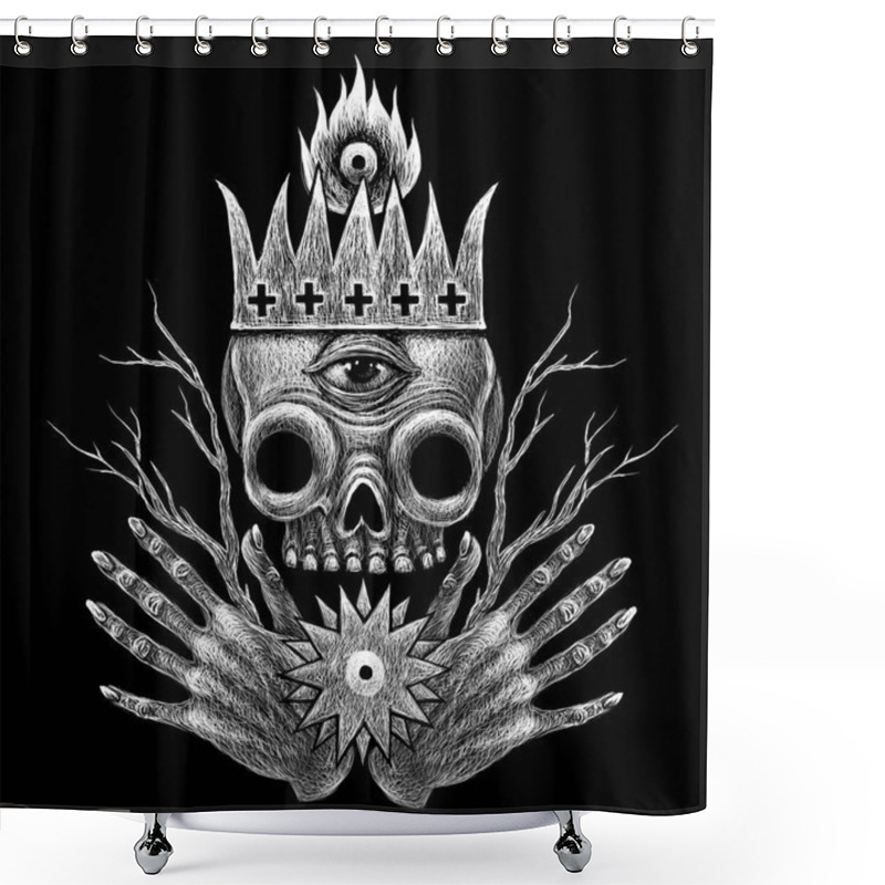 Personality  Mystic Symbol Of Skull Shower Curtains