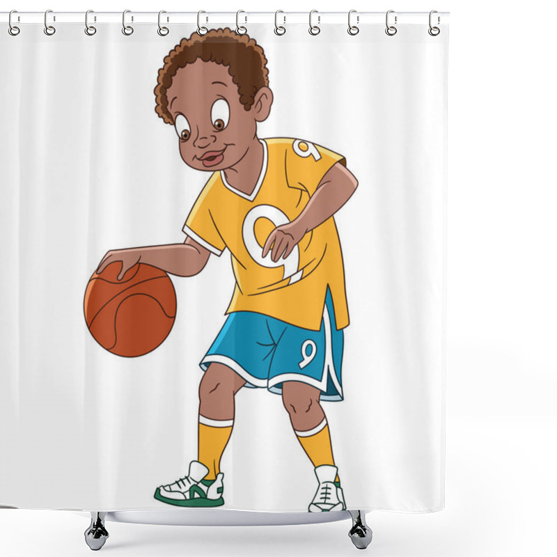 Personality  Cartoon Boy Basketball Player Shower Curtains