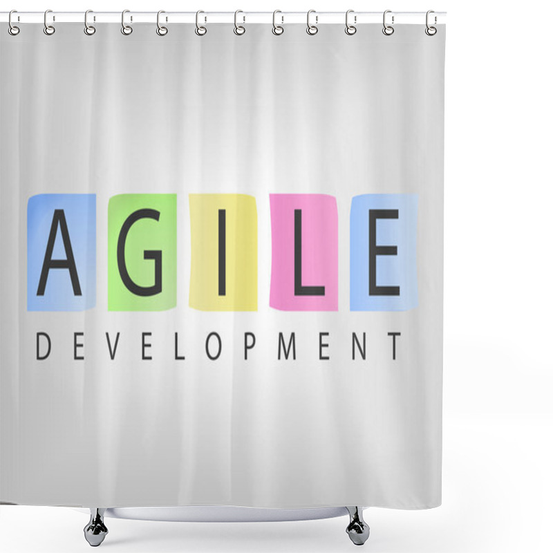 Personality  Text With Post It Notes For Agile Development Software Shower Curtains