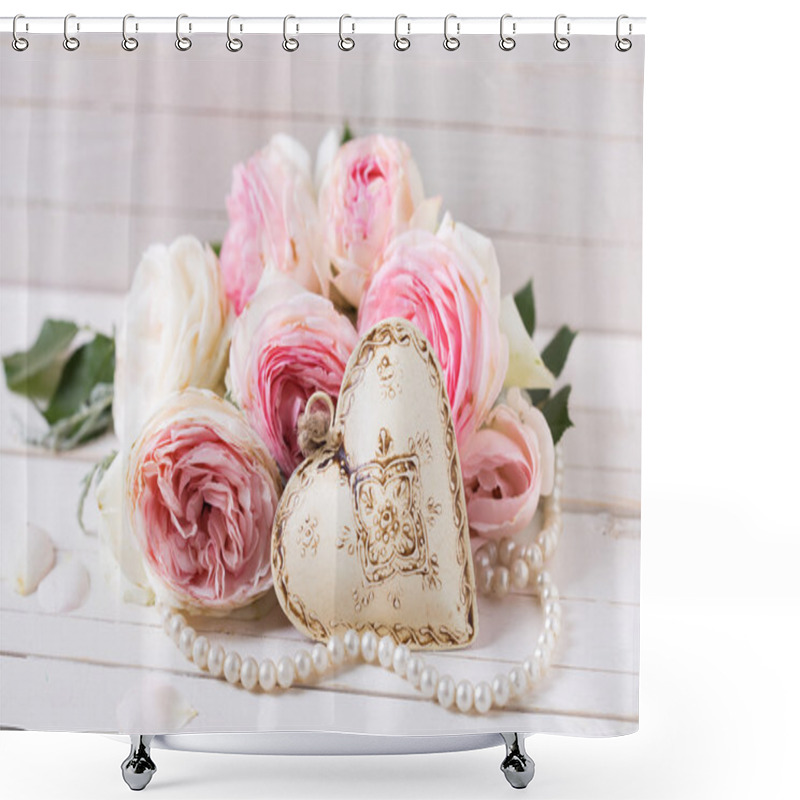 Personality  Decorative Heart And Roses Shower Curtains