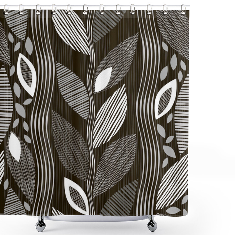 Personality  Pattern Of Abstract Leaves Shower Curtains