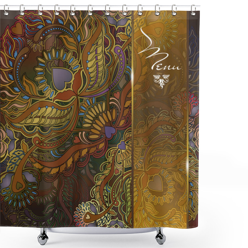 Personality  Floral Menu Background, Oriental Motif Shower Curtains