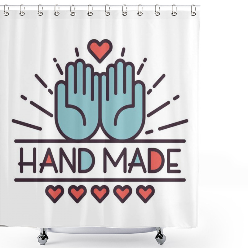 Personality  Handmade Needlework Badge Logo Vector Shower Curtains