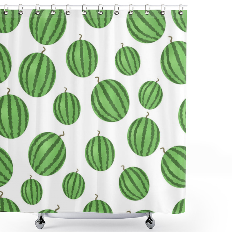 Personality  Seamless Pattern Of A Piece Of Ripe Watermelon And Sunflower Seeds. Vector Illustration Shower Curtains