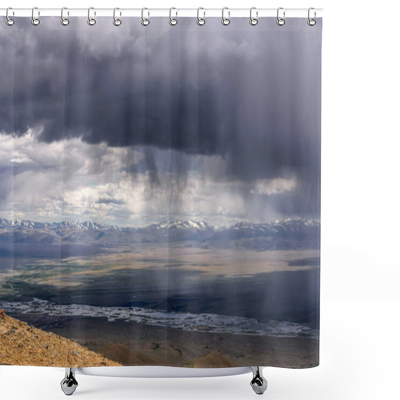 Personality  Mountains Steppe Aerial View Storm  Shower Curtains